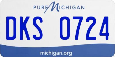 MI license plate DKS0724