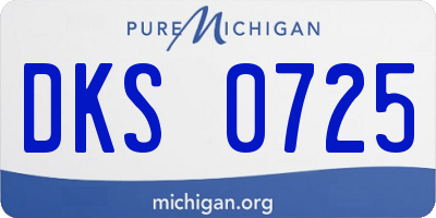 MI license plate DKS0725