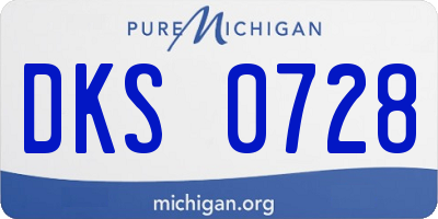 MI license plate DKS0728