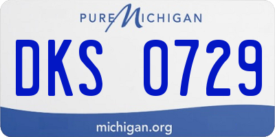 MI license plate DKS0729