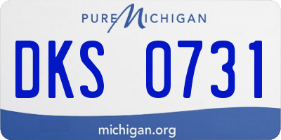 MI license plate DKS0731