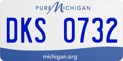 MI license plate DKS0732