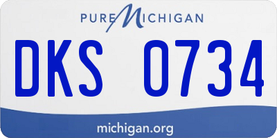 MI license plate DKS0734