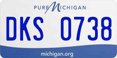 MI license plate DKS0738
