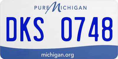 MI license plate DKS0748