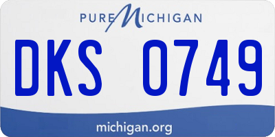 MI license plate DKS0749