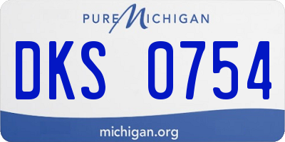 MI license plate DKS0754