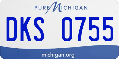 MI license plate DKS0755