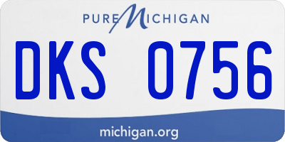 MI license plate DKS0756