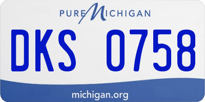 MI license plate DKS0758