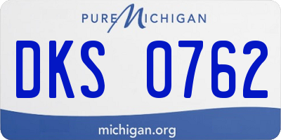 MI license plate DKS0762