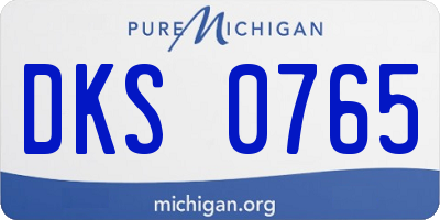 MI license plate DKS0765