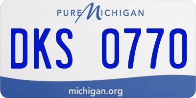 MI license plate DKS0770