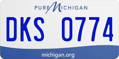 MI license plate DKS0774