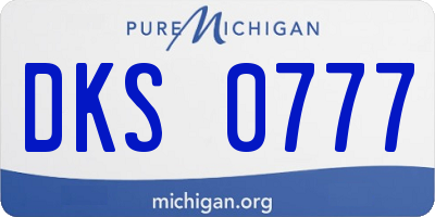 MI license plate DKS0777
