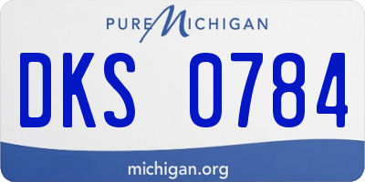 MI license plate DKS0784