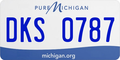 MI license plate DKS0787