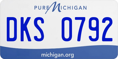 MI license plate DKS0792