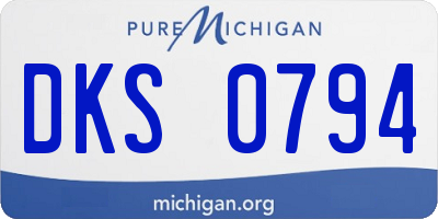 MI license plate DKS0794