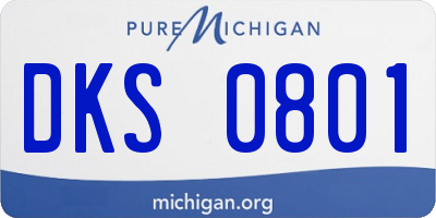 MI license plate DKS0801