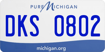 MI license plate DKS0802