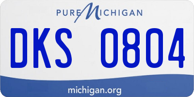 MI license plate DKS0804