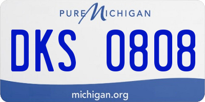 MI license plate DKS0808