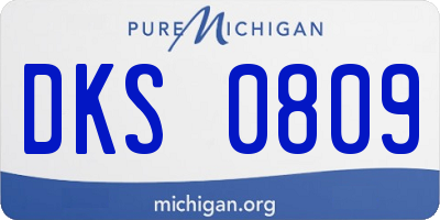 MI license plate DKS0809