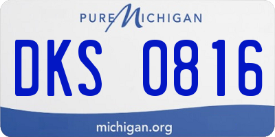 MI license plate DKS0816