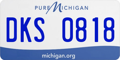 MI license plate DKS0818