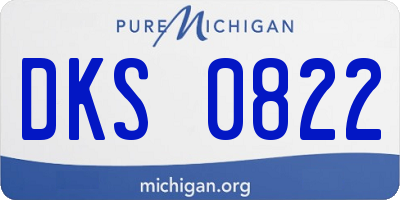 MI license plate DKS0822