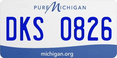 MI license plate DKS0826