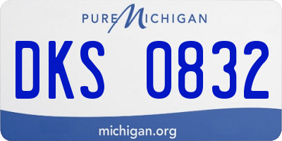 MI license plate DKS0832