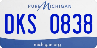 MI license plate DKS0838