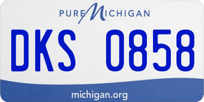 MI license plate DKS0858