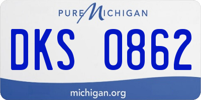 MI license plate DKS0862