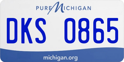 MI license plate DKS0865