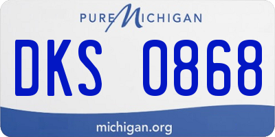 MI license plate DKS0868