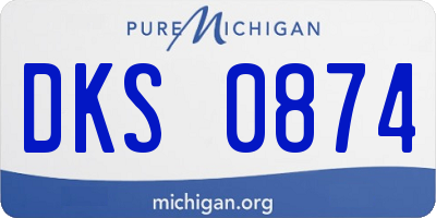 MI license plate DKS0874