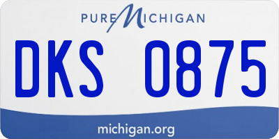 MI license plate DKS0875