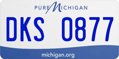 MI license plate DKS0877