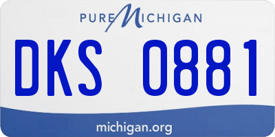 MI license plate DKS0881