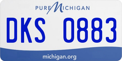 MI license plate DKS0883