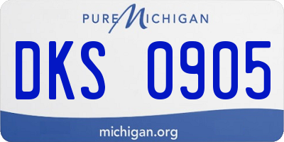 MI license plate DKS0905