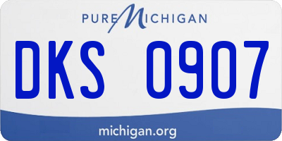 MI license plate DKS0907