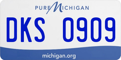 MI license plate DKS0909