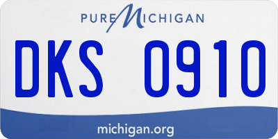 MI license plate DKS0910