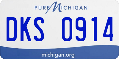 MI license plate DKS0914