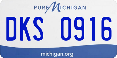 MI license plate DKS0916