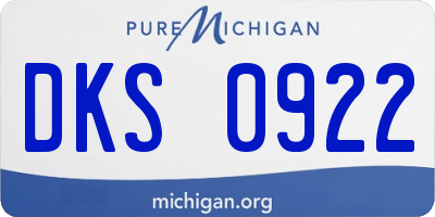 MI license plate DKS0922